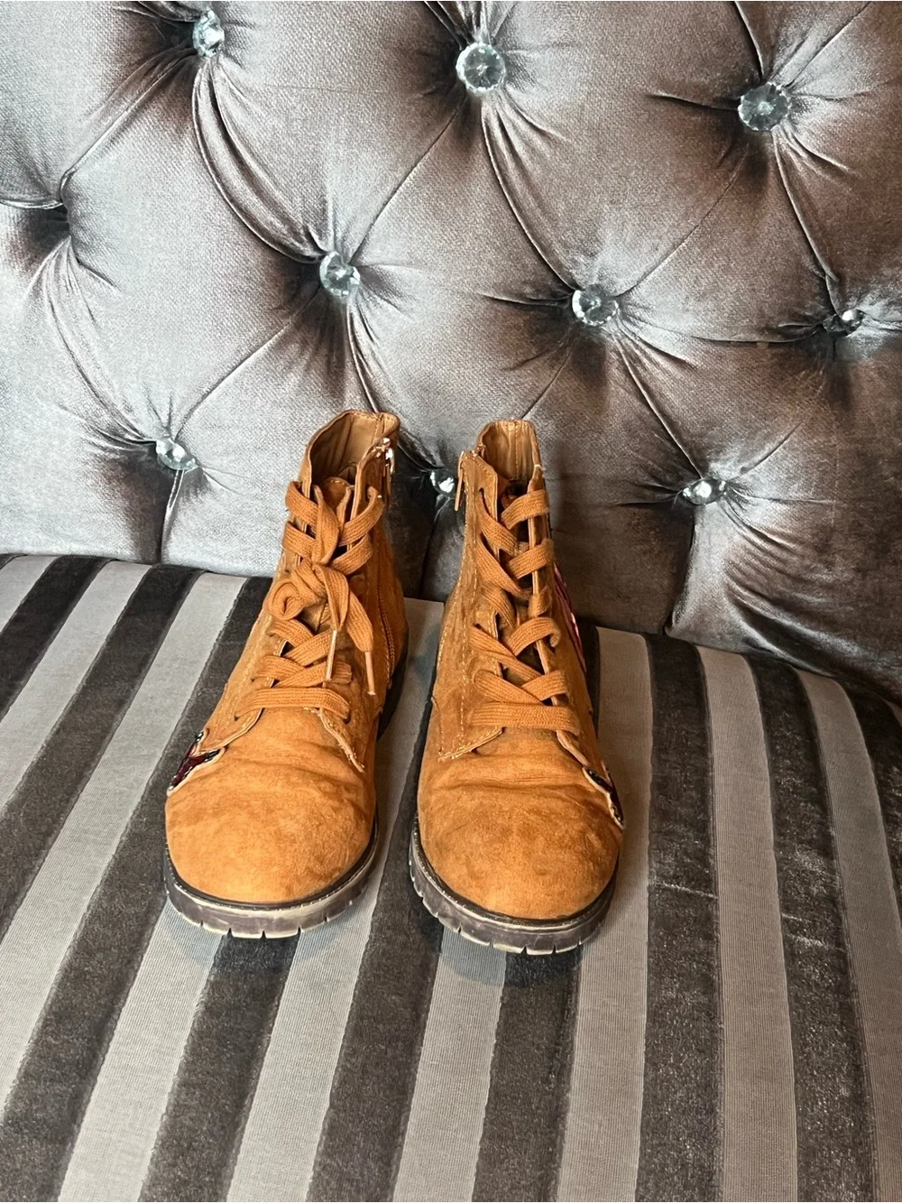 🥾 American Heritage Embroidered Combat Boots 🌸🦋
